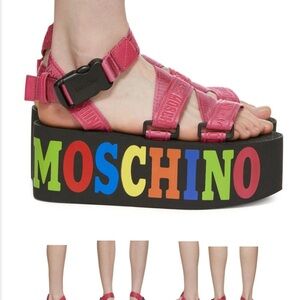Moschino Vibrant Pink Platform Sandals